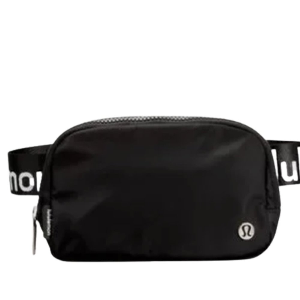 LULULEMON Everywhere Belt Bag LOGO Branded Strap Black & White